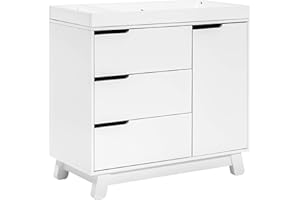 Babyletto Hudson 3-Drawer Changer Dresser with Removable Changing Tray in White, Greenguard Gold Certified