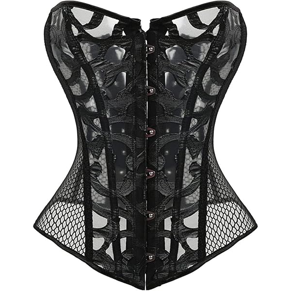 GSHappyGo Women's Strapless Lace Hollow Mesh Push Up Bustier