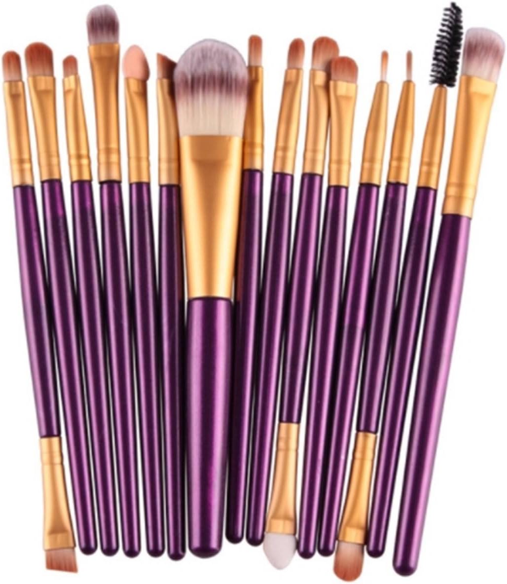 15 Pcs Makeup Brush Set Eye Shadow Eyelash Eyeliner Eyebrow Eyeshadow Cosmetic Soft Make Up Brushes Tool Premium Synthetic Techniques Cosmetics Eyes Palette Powder Filler Containers Tools Kit, Type-19