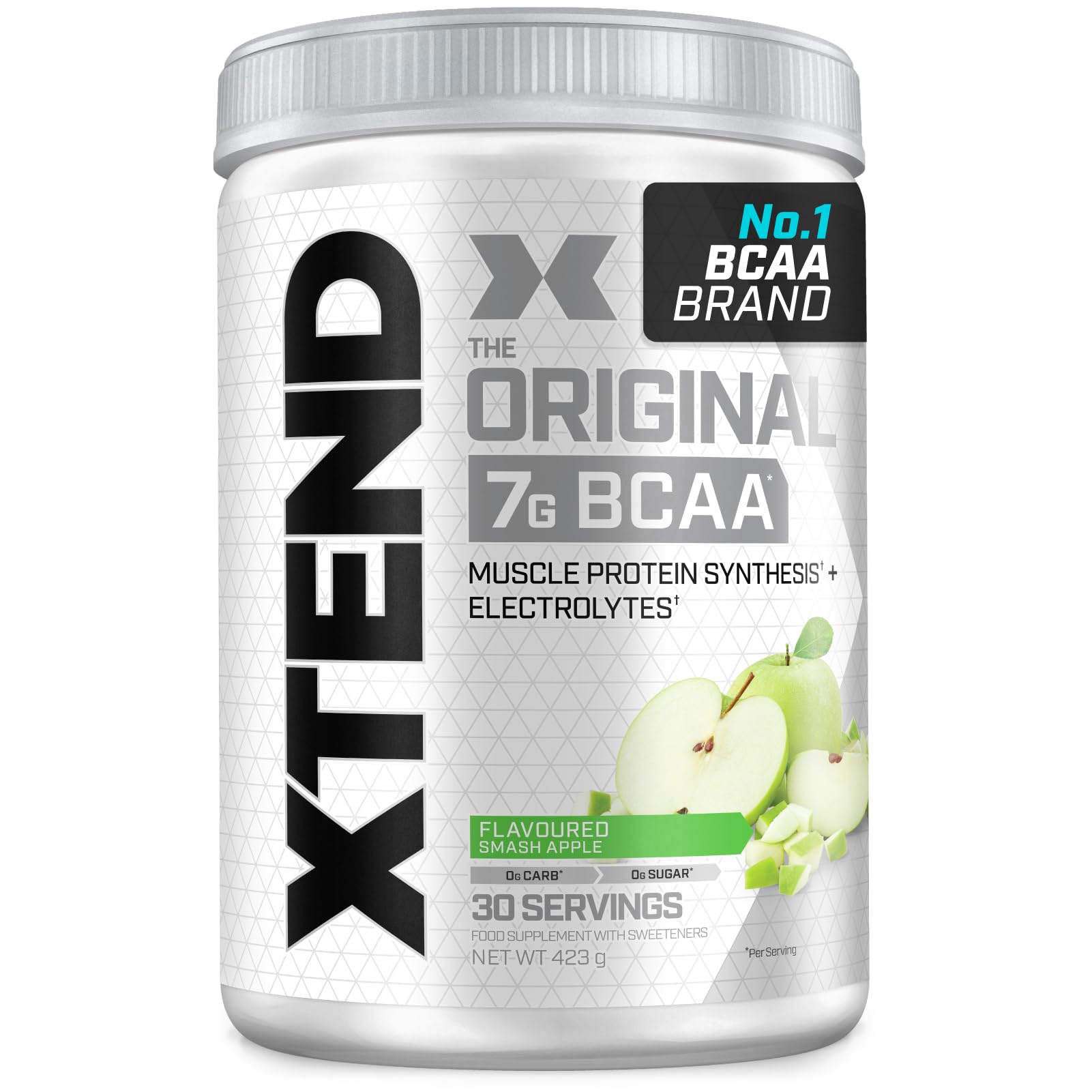 XTEND Original BCAA Powder Smash Apple 30 Servings | 7g BCAAs Per Serving | Sugar Free Branched Chain Amino Acids and Electrolytes Powder for Post Workout Muscle Recovery and Hydration
