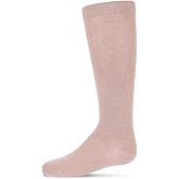 MeMoi Girls Ribbed Classic Cotton-Rich Solid-Color Knee High Sock