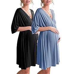 Ekouaer 3 in 1 Labor/Delivery/Hospital Gown
