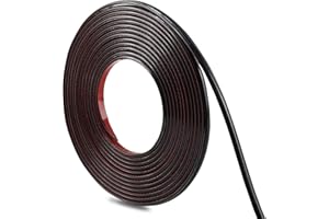 Hungbak Peel and Stick Finish Molding Trim for Wall, Ceiling, Mirror, Tile Edge, Furniture and Home Decoration (Shiny Black, 10m x 1cm)