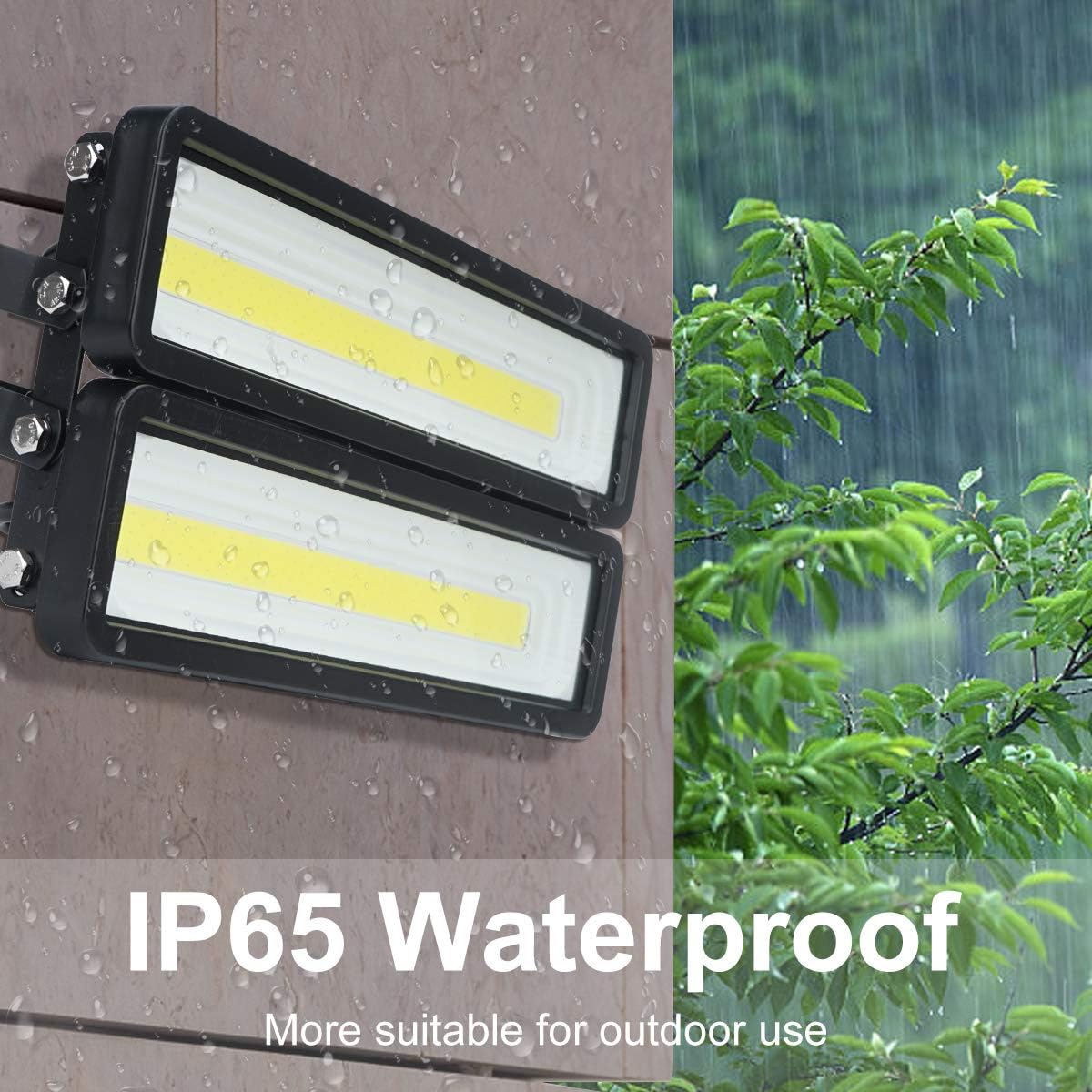100W LED Flood Light IP65 Waterproof Security Lights Outdoor with 120°Beam Angle for Yard Garden Patio Playground Warehouse Street (Cold White) - - 