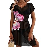 Dokotoo Women Swimsuit Swim Cover Up 2026 Summer Bathing Suit Swimwear Sheer Beach Vacation Outfits