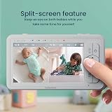 Babysense 5” HD Non-WiFi Split-Screen Baby Monitor 2 Cameras 720p view 2