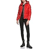 KARL LAGERFELD Women's Glossy Rain Wear Short Puffer