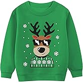 DDSOL Toddler Boys Girls Ugly Christmas Sweatshirts Kids Xmas Pullover Santa Claus Reindeer Shirts Funny Tops