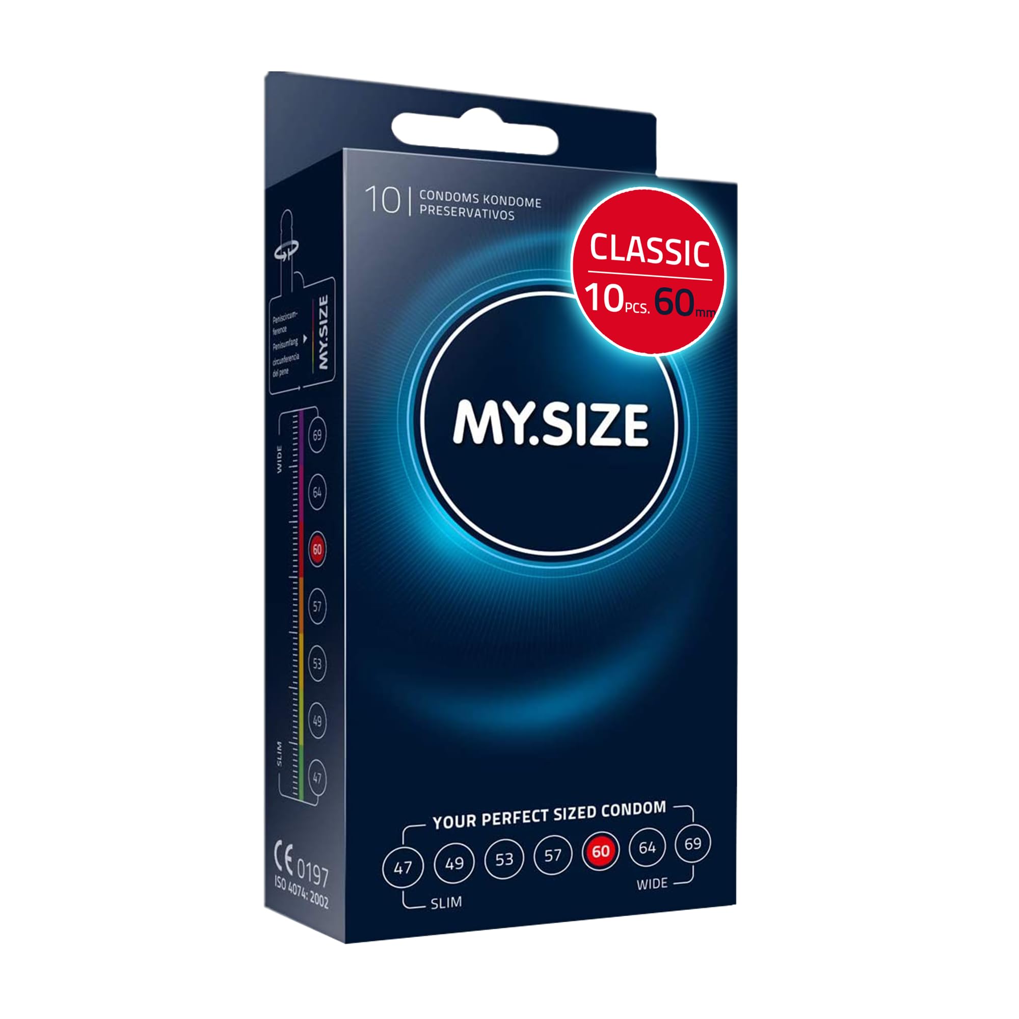 MY SIZE Preservativi 60 millimetri 10 trasparente Sensual