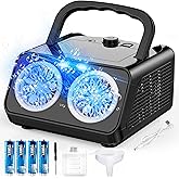 Bttyu Dual-Fan Bubble Machine | 20000+ Bubbles/Min for Outdoor Events, Weddings, Parties | Plug-in & Battery Powered | All-Ages Fun (Kids & Adults)