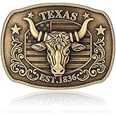 JMM Longhorn Belt Buckle Cowboy Bull Belt Buckle Western Belt Buckle for Men Women
