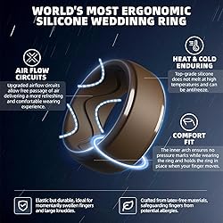 Egnaro Men's Silicone Rings 10mm Wide 2.5mm
