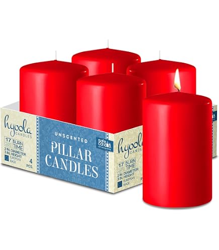 Lot De 6 Bougies Rouges - 21 Cm De Haut X 2 Cm De Diamètre - Sans Parfum