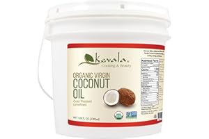 Kevala Organic Coconut Oil - Extra Virgin Oil, High Smoke Point for Baking and Cooking, Natural and Fresh Coconut Scent for B