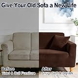 Yeahmart Thick Velvet Sofa Cover 4 Seater Premium Stretch XL Brown view 4