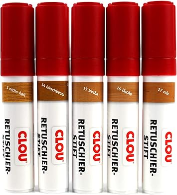 Clou Holz Retuschierstift Set Hell Korrekturstift Reparaturstift Mobelstift Stift Reparaturset Fur Kratzer In Mobel Parkett Laminat Furnier Amazon De Baumarkt
