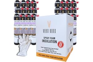 Vega Bond SF001 24-Packs, Premium Single Component, Self Expanding, Purplecoat Closed Cell Insulation Spray Foam, Acoustic Spray(480 Board Feet Coverage)