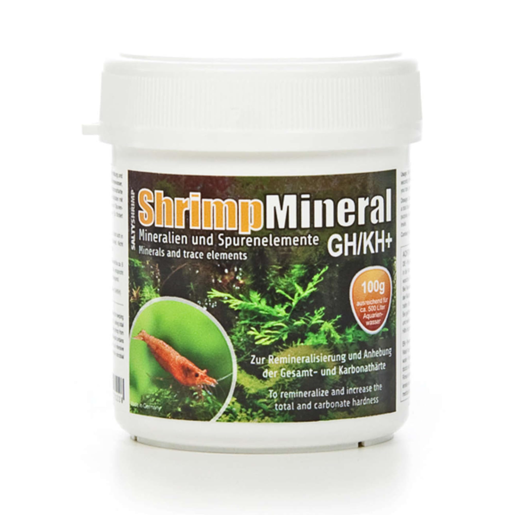 SALTYSHRIMP Shrimp Mineral GH/KH+ | 100g - Mineral salt. Specially developed for keeping & breeding shrimps. For neutral aquarium water & remineralisation