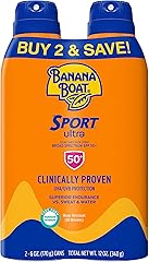 Banana Boat Sport Ultra SPF 50 Sunscreen Spray | Banana Boat Sunscreen Spray SPF 50, Spray On Sunscreen, Water Resistant Suns