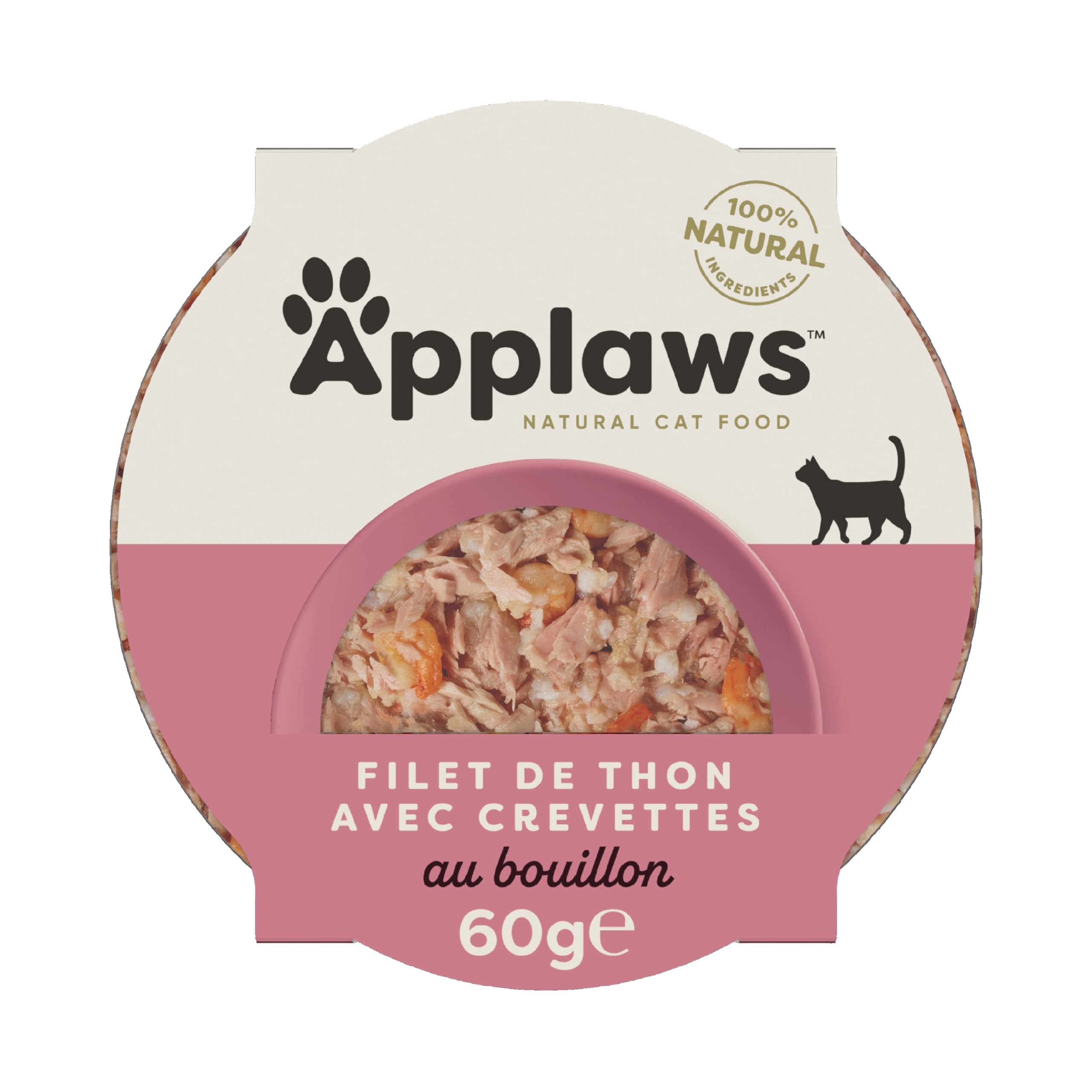 Applaws Cat Food Pot Tuna Fillet with Prawn, Pack of 10 x 60g