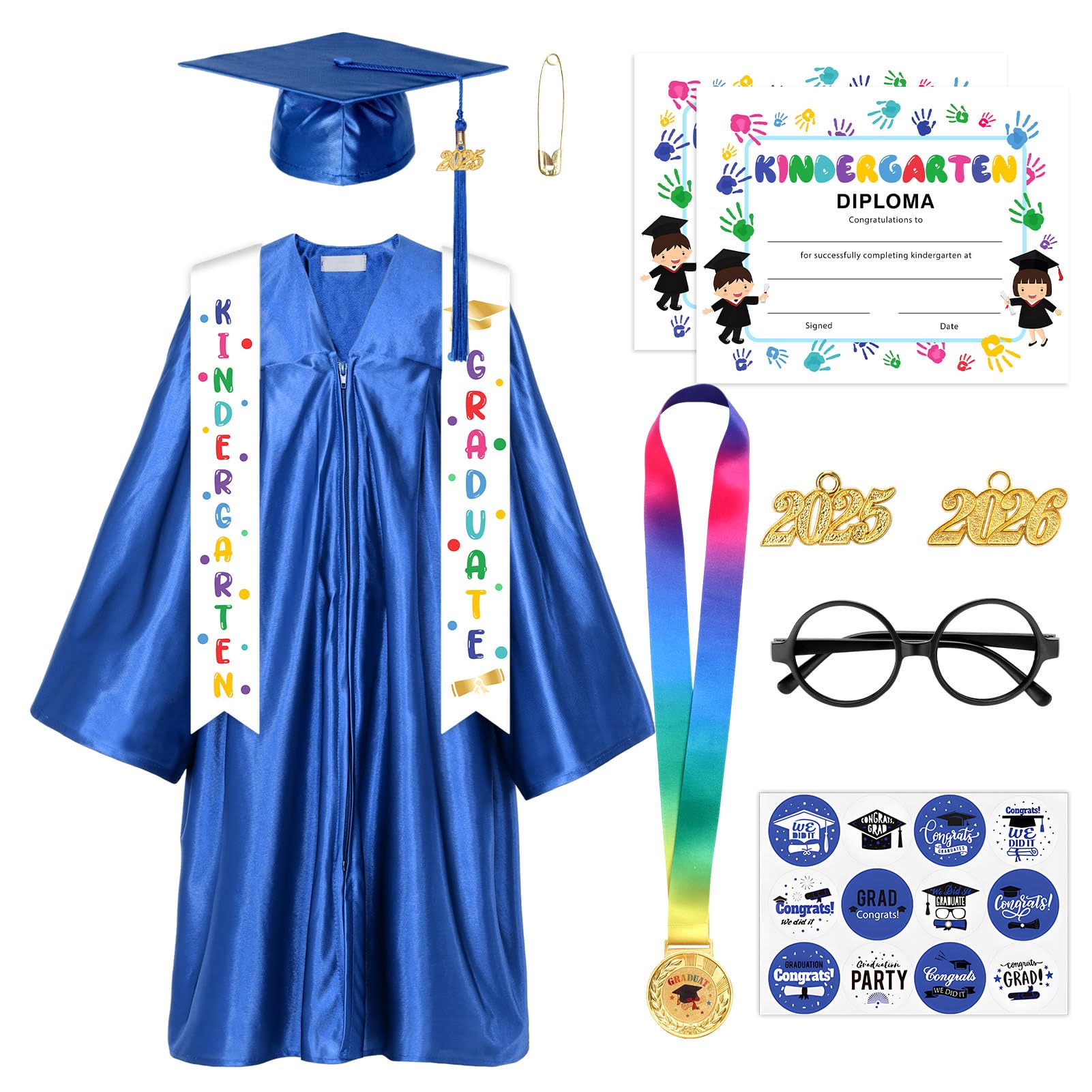 Suffolly Kindergarten Graduation Cap and Gown 2025 Kids Preschool ...