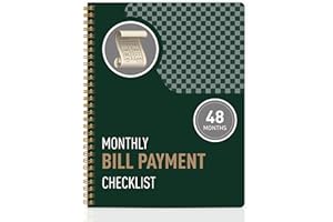 MEDOLOVE Monthly Bill Payment Checklist - Bill Tracker Notebook & Budget Planner, Bill Organizer and Expense Tracker for Personal Financial Budgeting, 8" x 10", Green