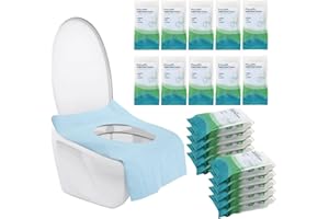 Tebery 100 Pack Toilet Seat Covers Disposable, Individually Wrapped Travel Toilet Cover, Extra Large Potty Seat Liners Portable, Waterproof Potty Training Shield for Public Restroom, Trip, Outdoors