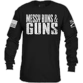 Grunt Style Messy Buns & Guns Women's Long Sleeve T-Shirt