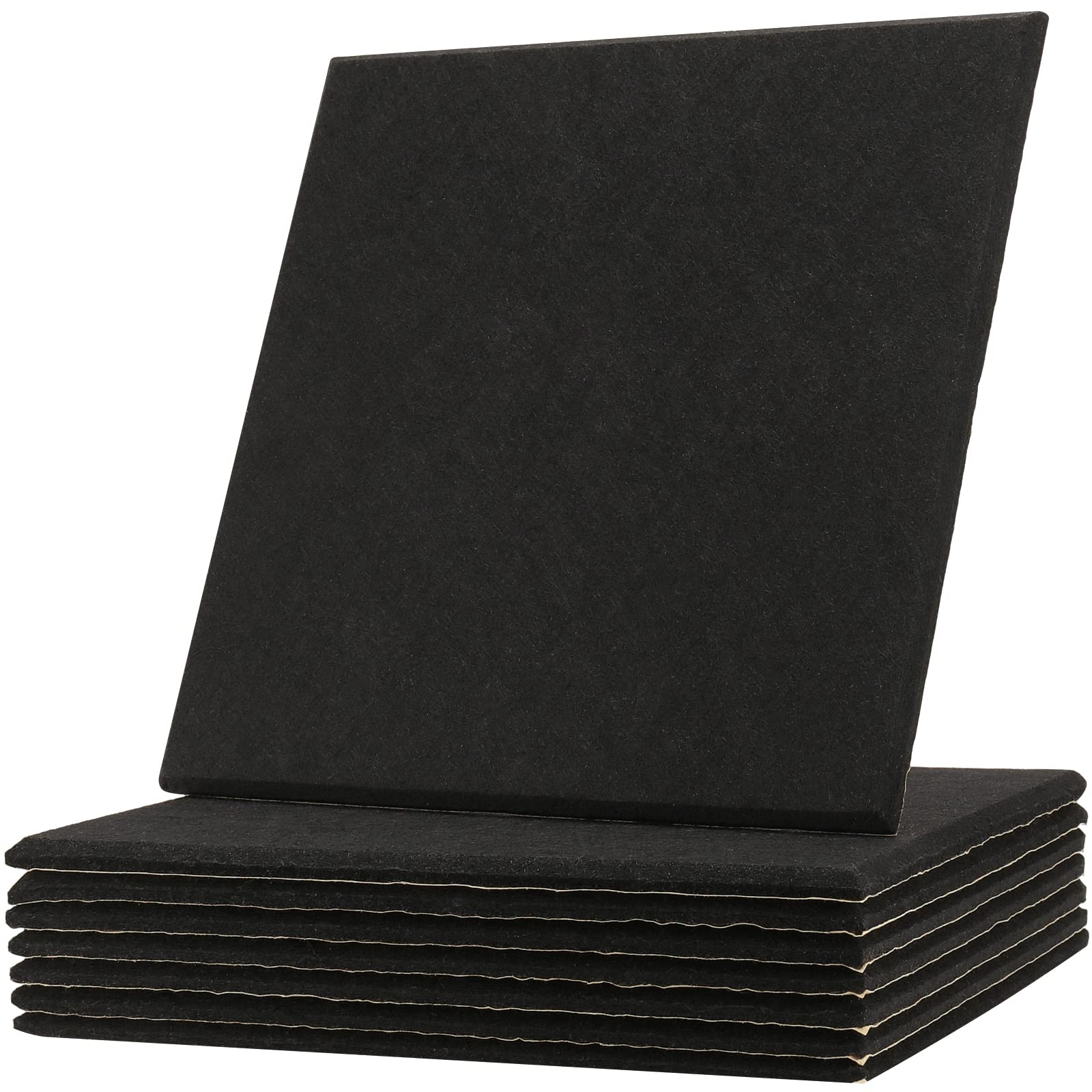 HEIHAK 8 Pack Acoustic Panels, 30 x 30 x 1cm, Self-Adhesive Soundproofing Panels, Sound Proof Pad Foam Sound Dampening Panels for Acoustic Treatment, Wall Decoration, Black