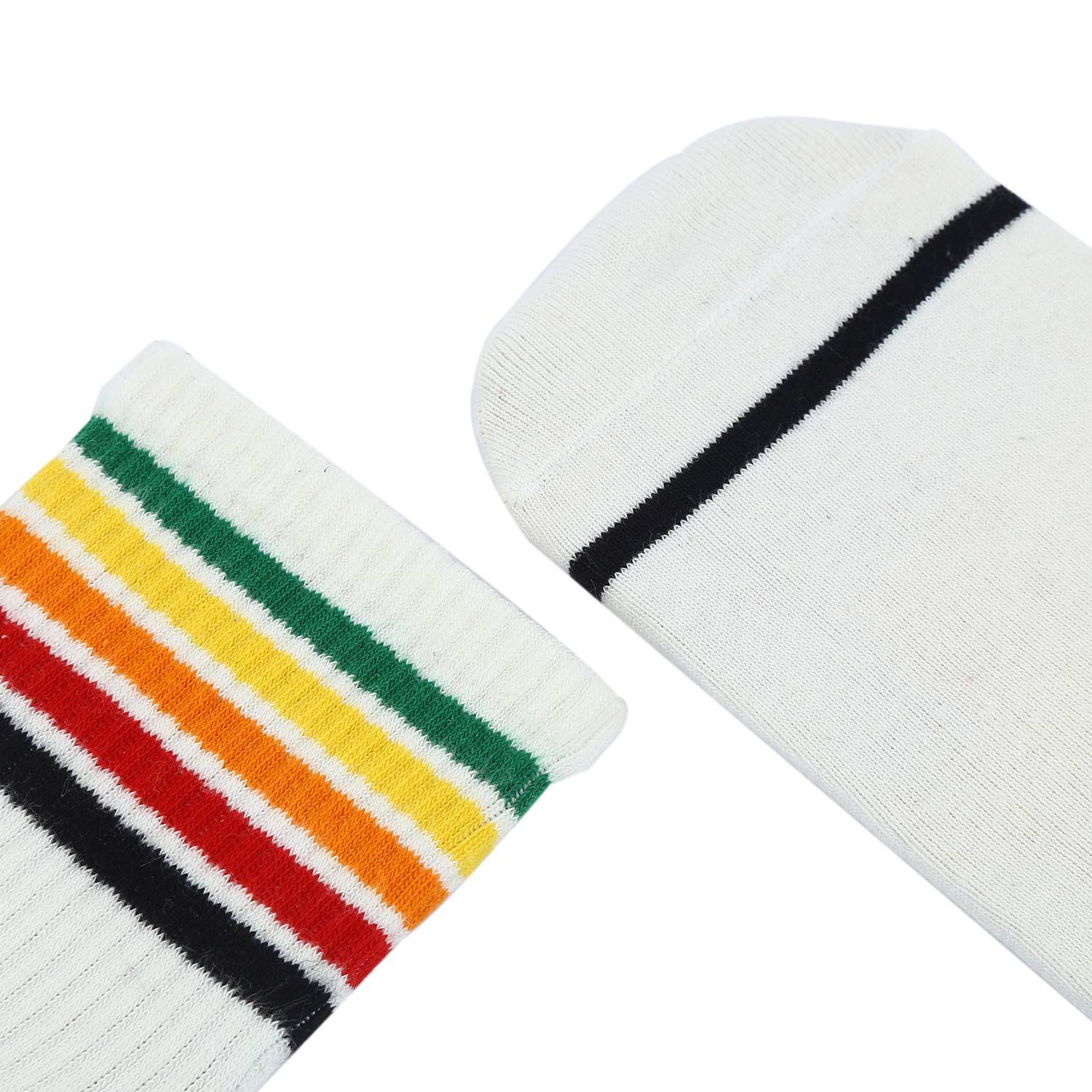 Womens Rainbow Crew Socks Stripes Casual Socks Cotton Hipster Dress Socks 3 Pairs