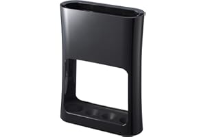 Yamazaki Home Oval Umbrella Stand - Holder for Umbrellas & Walking Canes ABS Plastic One Size Black