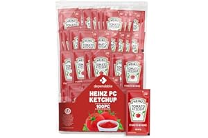 DEPENDABLE FOOD Heinz Ketchup Packets - 100 Count - Single Serve Condiment Bundle, Gluten Free, Kosher – Ketchup in Custom Dependable Product Food Safe Slide Seal Bag