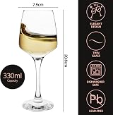 Homiu Large White Wine Glasses 12 x 330 ml Florence Crystal Glassware view 2