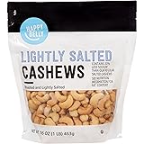 Amazon Brand - Happy Belly Roasted & Lightly Salted Cashews, 16 Ounce