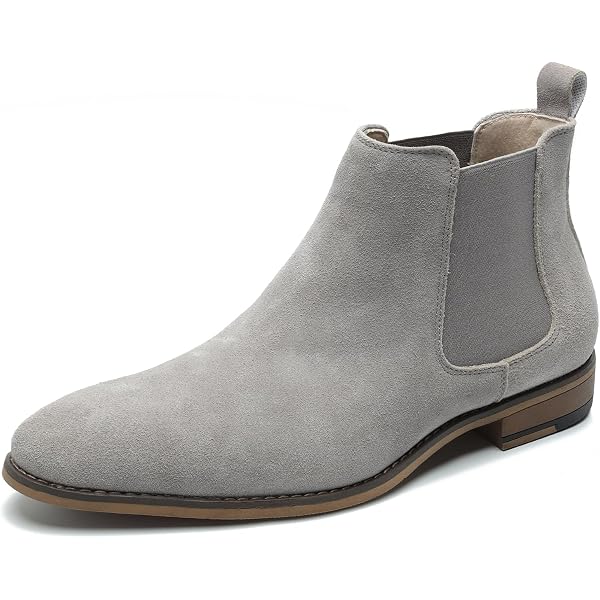 Santimon‎ Men\'s US 7 Grey Suede Slip On Casual Dress Chelsea Boots Santimon Mens chelsea Boots Suede Ankle Dress Boot Gray 7  main image 4