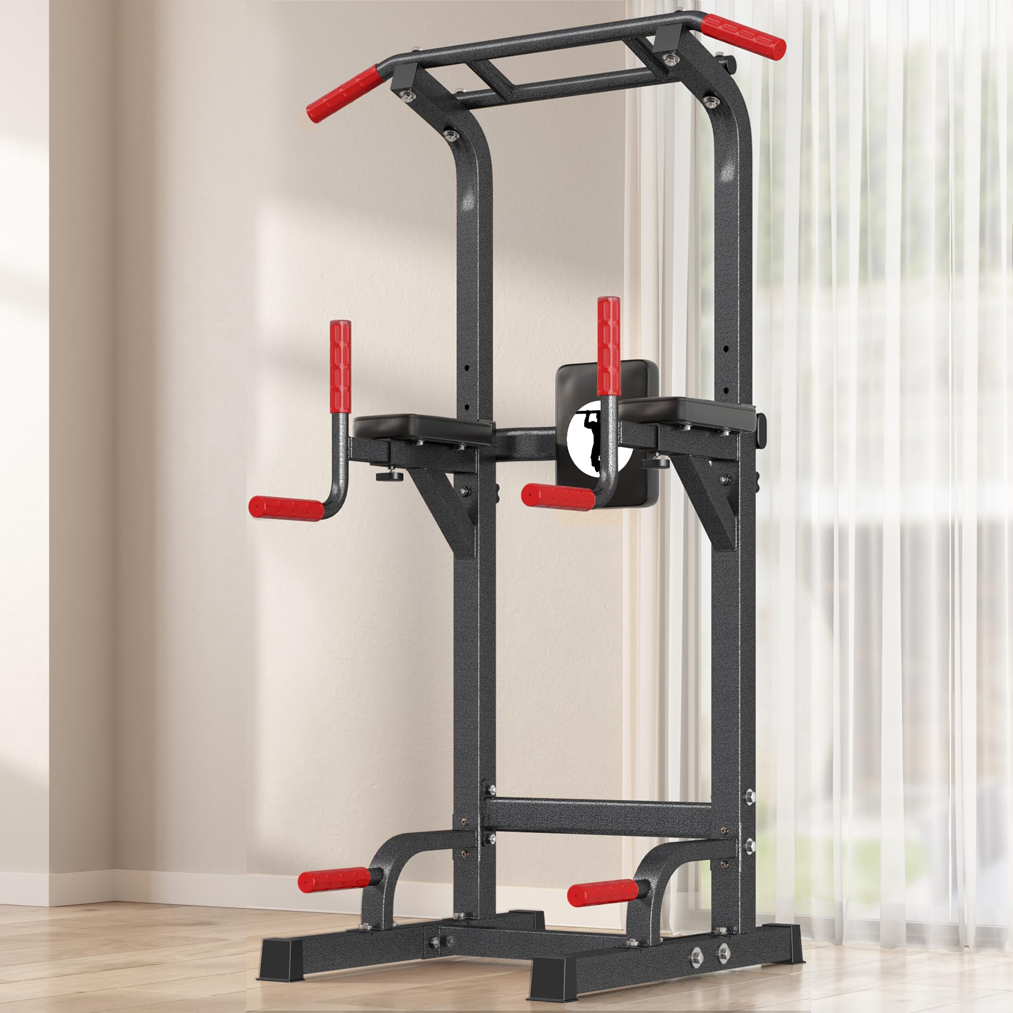 Power Tower Pull Up & Dip Station - Adjustable Home Gym Strength Trainer
