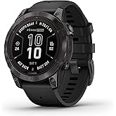 Garmin f��nix 7 Pro Sapphire Solar, Multisport GPS Smartwatch, Built-in Flashlight, Solar Charging Capability, Black