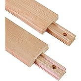 2 PCS Wax Coated 18 Inches Wood Drawer Slide, Classic Traditional Wood Center Guide Track