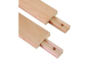 HMFOR 2 PCS Wax Coated 18 Inches Wood Drawer Slide, Classic Traditional Wood Center Guide Track