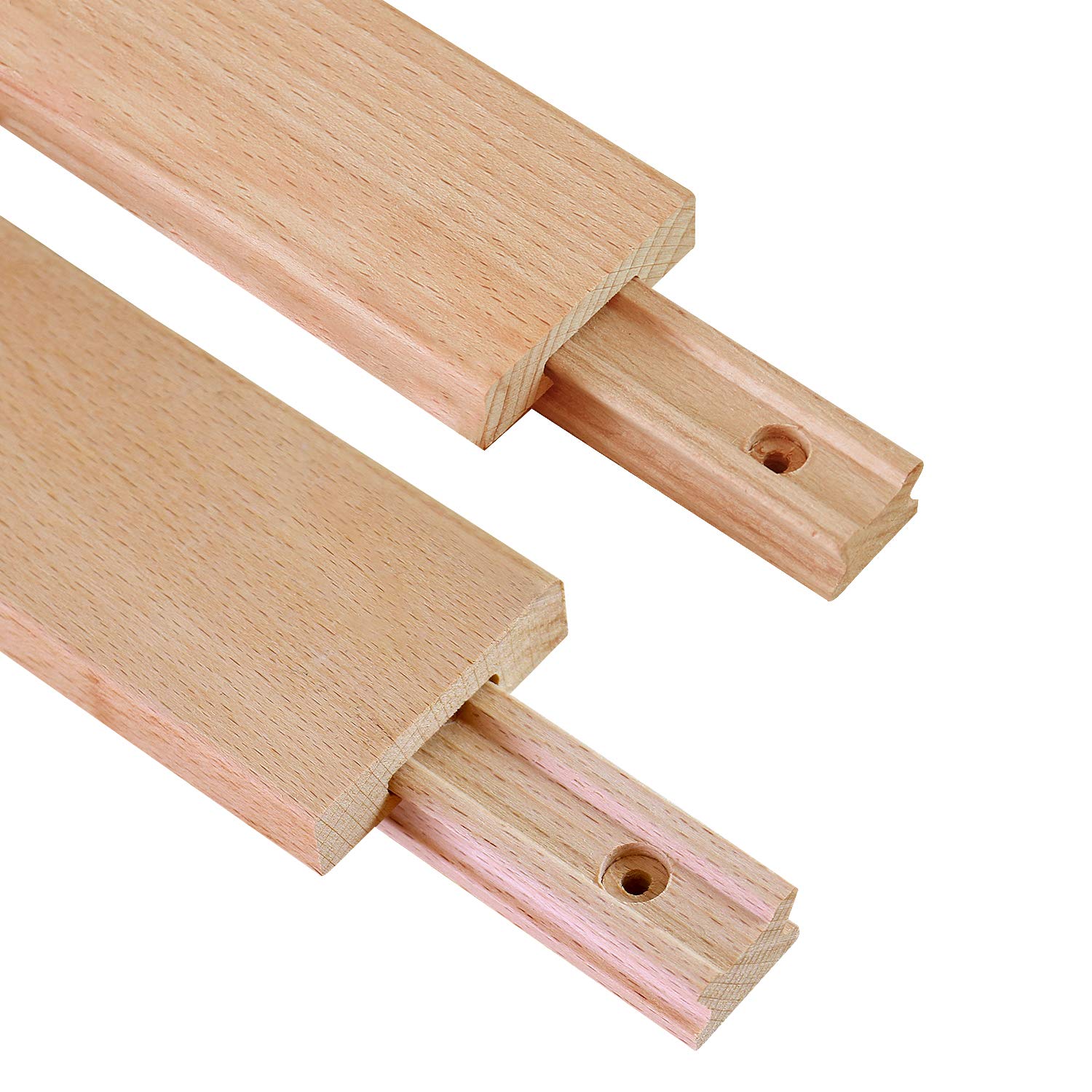 Photo 1 of 2 PCS Wax Coated 18 Inches Wood Drawer Slide, Classic Traditional Wood Center Guide Track