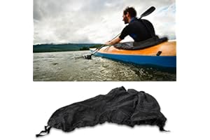 Universal Fit Kayak Spray Skirt, Adjustable Nylon Waterproof Spray Cover Water Sports Accessory (Black)