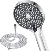 YEAUPE Shower Head 1.6m Hose High Pressure Rainfall 6 Modes Anti-scale