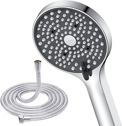 YEAUPE Shower Head 1.6m Hose High Pressure Rainfall 6 Modes Anti-scale