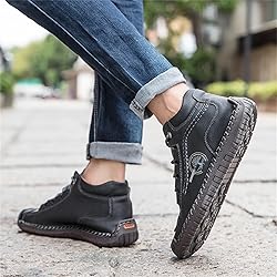 Dacomfy Men's Shoes Leather Work Boots Casual
