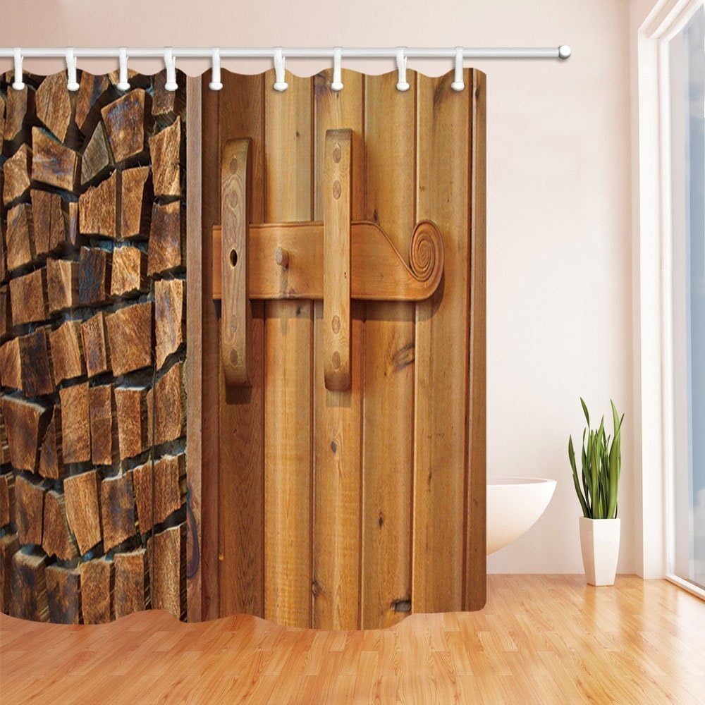 Amazon Com Hisoho Rustic Shower Curtains For Bathroom New Wooden