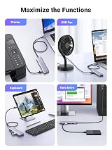UGREEN USB C Hub 4-Port USB 3.0 Adapter 5Gbps Slim 2FT Cable view 6