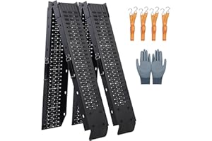 Arejonner 72.5" Heavy Duty Folding Loading Ramps with Sandblasted Finish, 1500lb Capacity, Ideal for Motorcycles, Lawn Mowers, ATVs, UTVs, and More – Pack of 2 with Safety Straps and Gloves