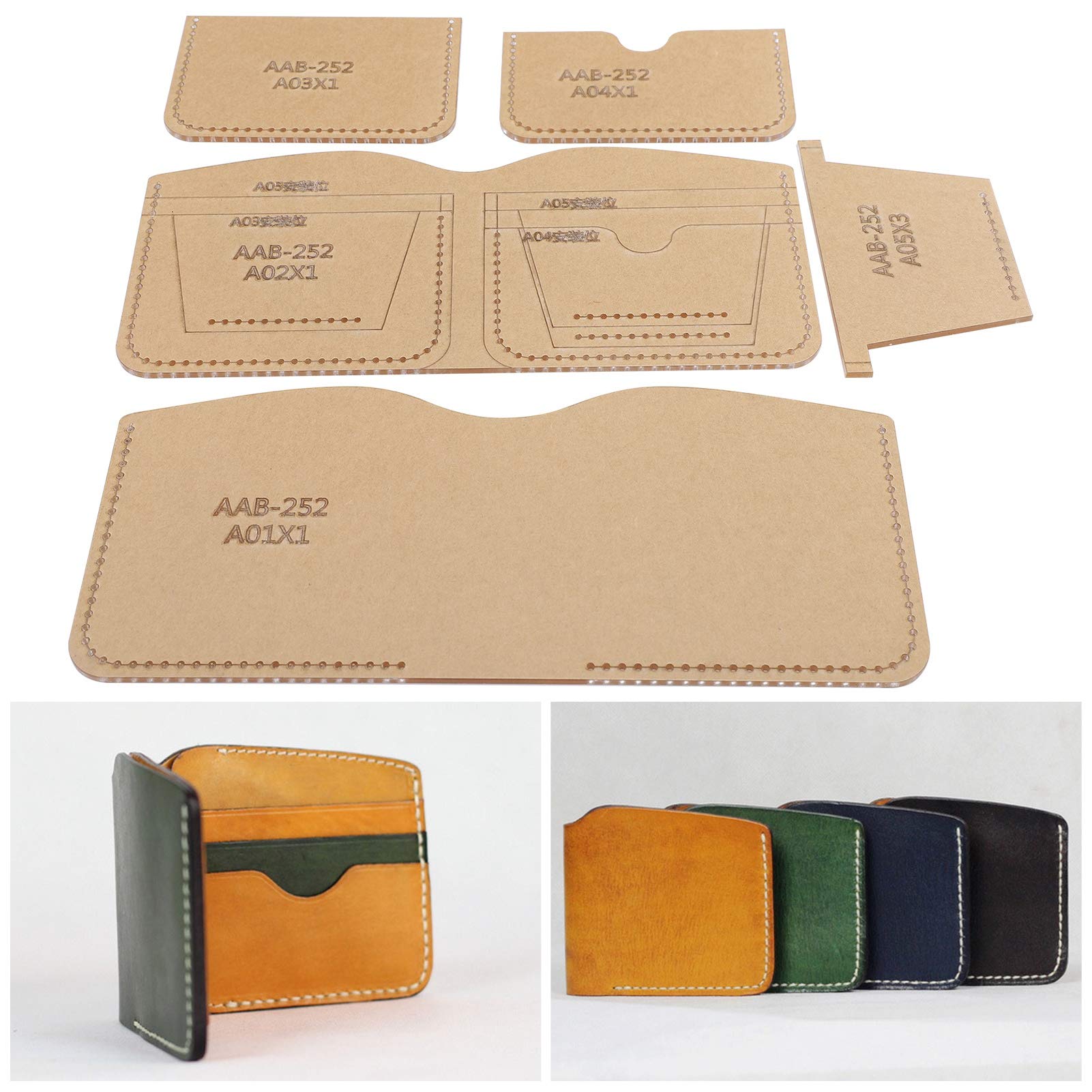 Clear Acrylic Short Wallet Template, Leather Craft Pattern Stencil, DIY Purse Making Supplies