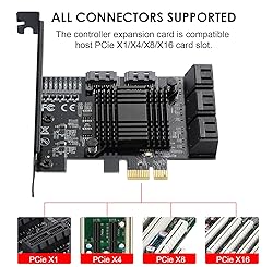 MZHOU PCIe SATA Card 8 Port, with 8 SATA Cables and