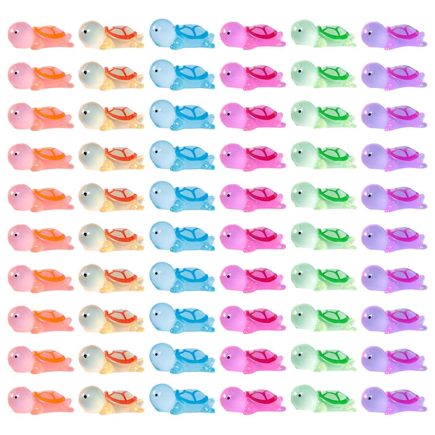 60 Mini Turtles, Mini Glow Turtles, Mini Glow Turtle Resin, Glowing Animals